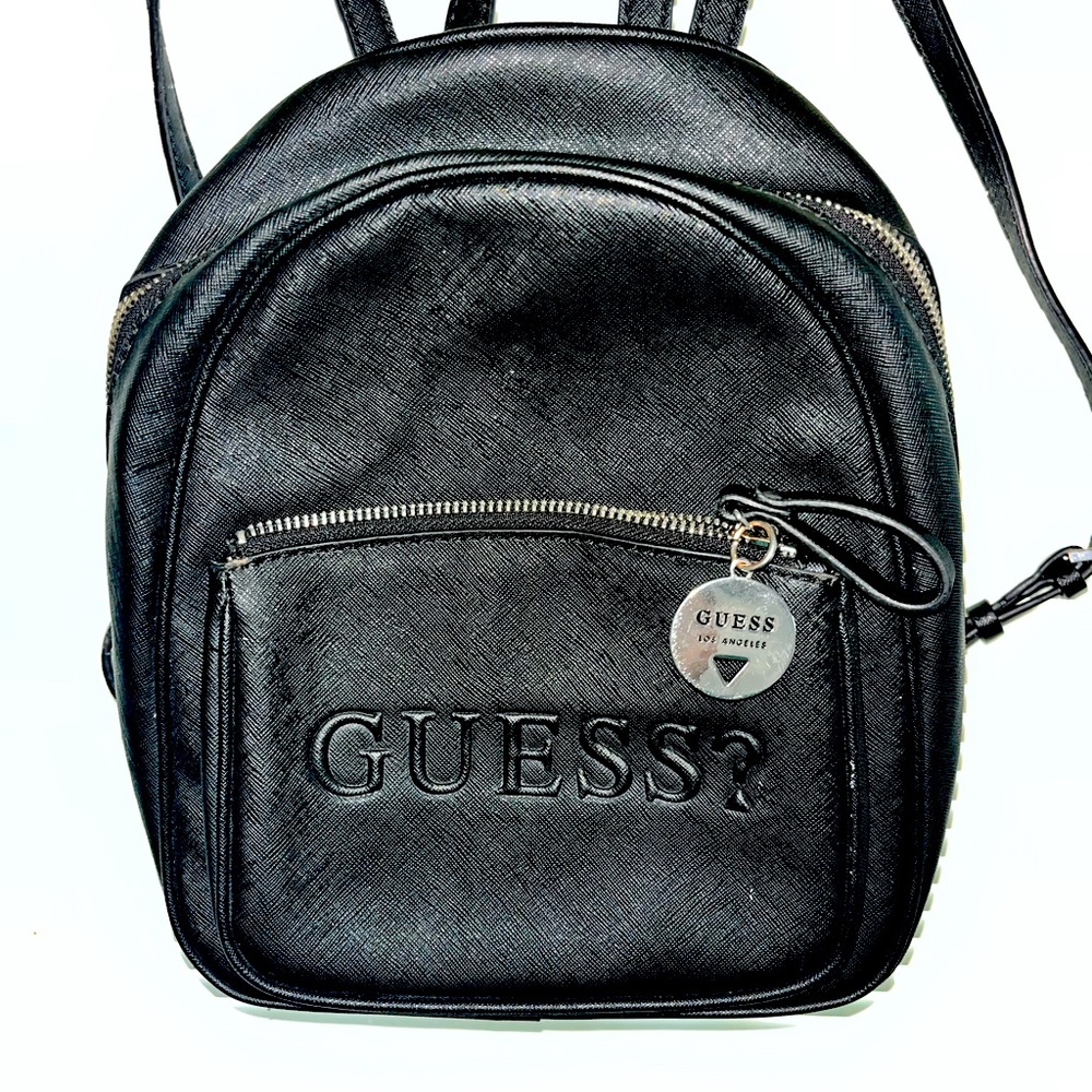 Guess Small Black Leather Backpack - image 1